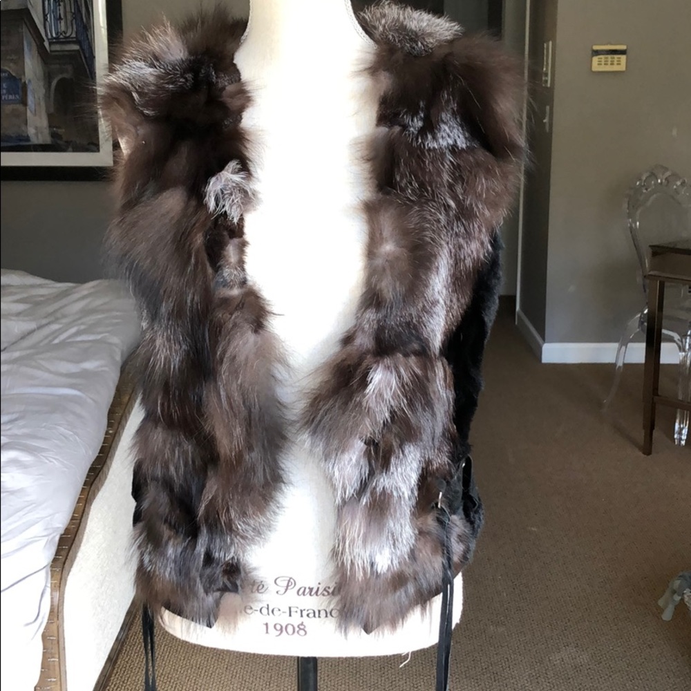Rabbit fur/silver fox vest